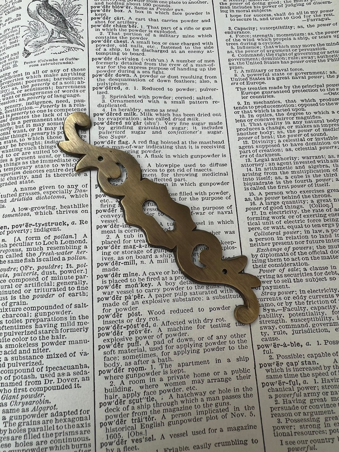 Vintage Brass Keyhole Escutcheon small Keyhole Antique Brass Charm