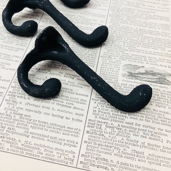 Cast Iron Acorn Coat Hooks, rustic iron Coat Hangers  -double hook - vintage style barn hook - coat hook- Industrial hook