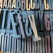 Narrow Font -Choose letter- Skinny WOODEN Letterpress Printing Blocks  -1-5/8' tall Wood Number and Letter 