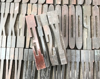 Tipo di carattere di stile occidentale-Scegli lettera - Skinny in legno dello scritto tipografico stampa blocchi -2,5 "alto legno numero e lettera