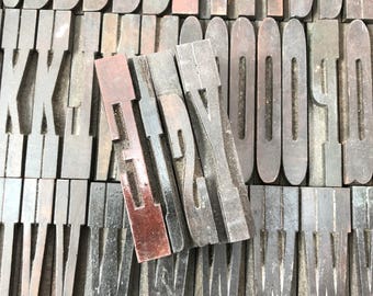 Western Style Font -Choose letter- Skinny WOODEN Letterpress Printing Blocks  -2.5" tall Wood Number and Letter