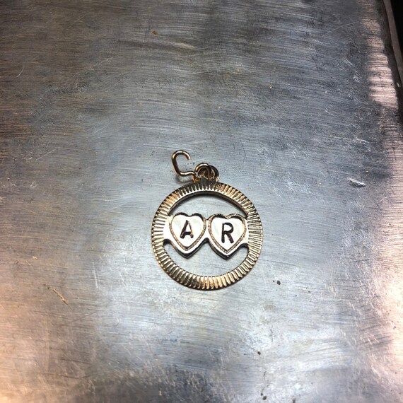 Customized vintage heart charm - love charm initials - midcentury love - valentines day heart pendant - monogram or initials