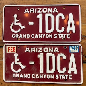 Vintage Arizona License Plate matching set - 1996 - rusty plates - car license plates