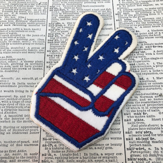 Vintage sew on patch - peace American flag - vintage patch - hippy - vintage patches - vintage novelty patch - peace sign groovy flag