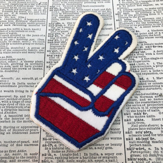 Vintage sew on patch - peace American flag - vintage patch - hippy - vintage patches - vintage novelty patch - peace sign groovy flag