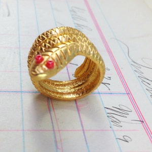 Gold Snake Charm ring vintage gumball machine ring gold snake image 3