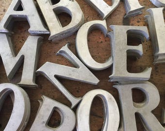 Vintage Cast Aluminum letters 6" - Your Choice - Serif address letters – industrial letter – house letter – silver metal sign