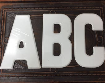 Vintage industrial metal letters - Your Choice A-Z metal marquee letter - NOS metal letter - White metal letter 7.5" tall metal sign letter