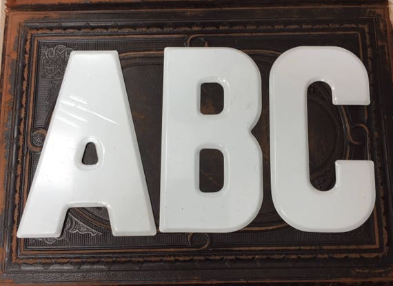 Vintage industrial metal letters - Your Choice A-Z metal marquee letter - NOS metal letter - White metal letter 7.5" tall metal sign letter
