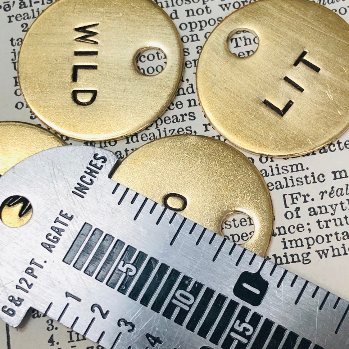 Custom Hand Punched Brass SLANG Cool Popular Slang Hand Etsy