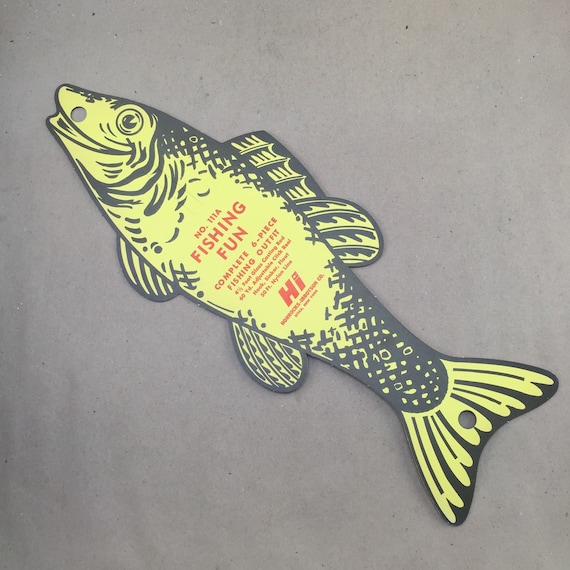 Vintage Fishing Pole Advertising Cardboard Fish Fishing Fun Cartoon Fish  Ephemera Fisherman Gift -  Canada