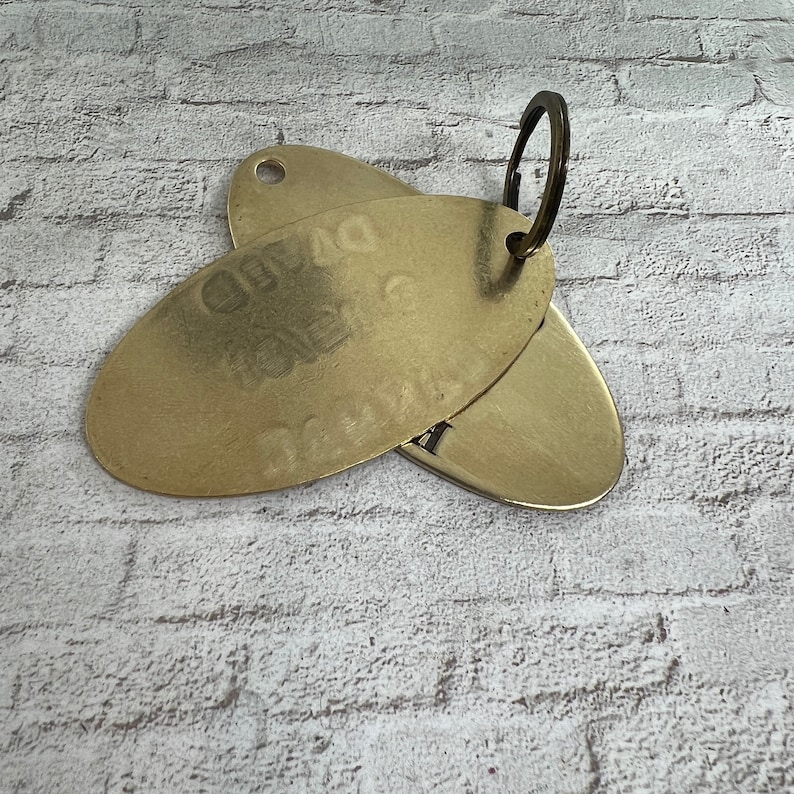Wedding or Anniversary Custom Hand Stamped Key Tags - Brass Key Chain ...