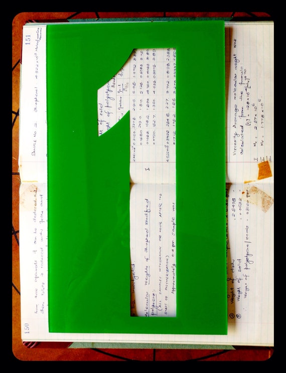 Vintage green  plastic number 1 – Plexiglas number -  gas station number – large plastic number – wedding number – salvaged sign number