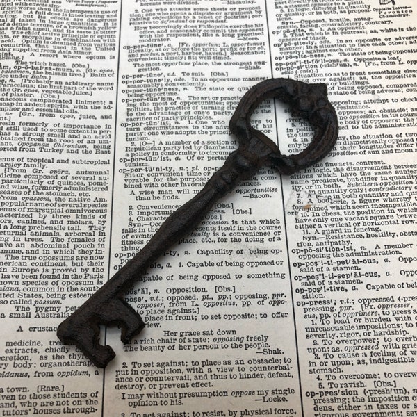 Cast iron skeleton key bottle opener - rustic beer opener - brewing gift - old key opener