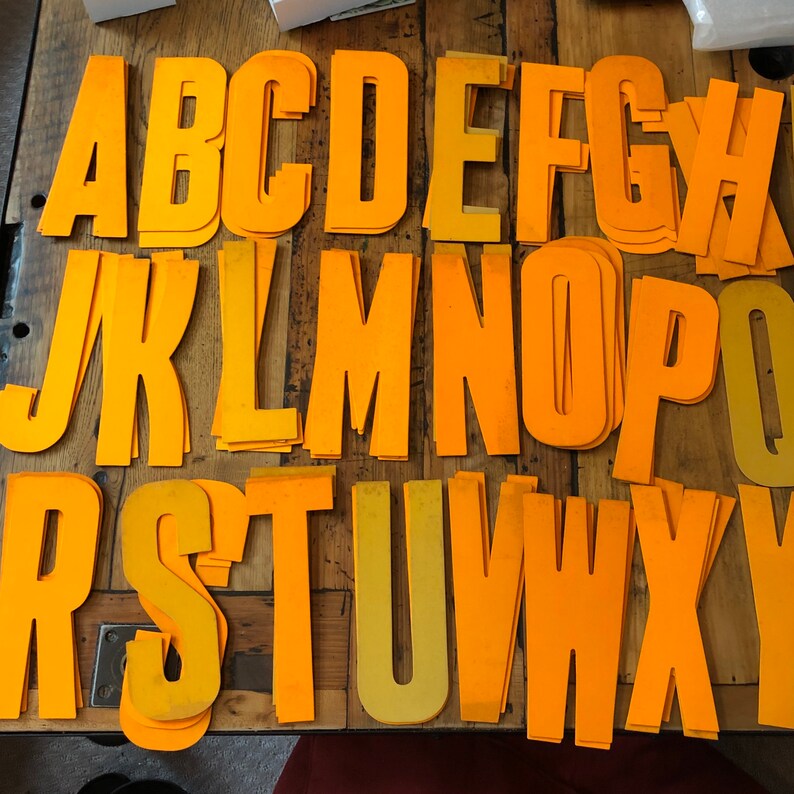 Vintage Orange 4 Chipboard Sign Letters Vintage Menu Etsy