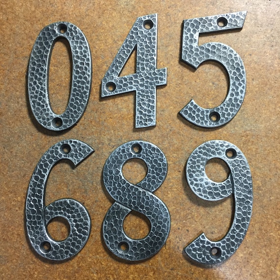Vintage silver/black metal number- Your choice – salvaged aluminum address number – old metal number – house number – sign number