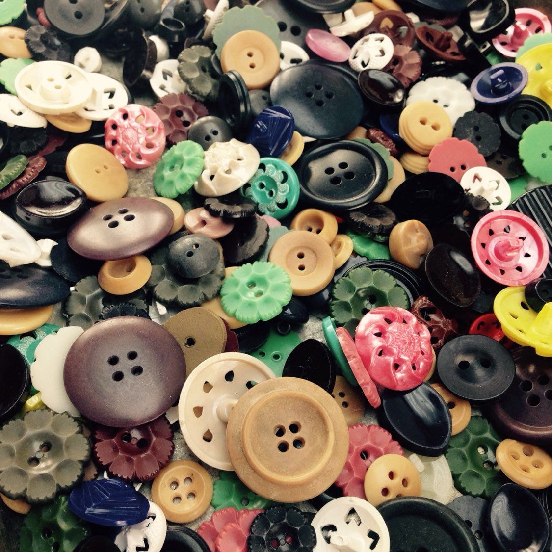 Vintage plastic button collection one pound of old colorful Etsy