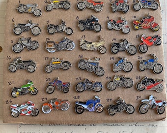 Motorcycle lapel pin - vintage motorcycle jacket pin -  biker pins - Harley Triumph Honda Kawasaki BMW Ducati enamel pin