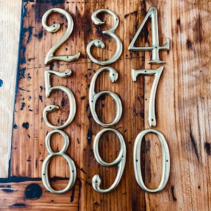 Vintage house numbers - your choice brass House Number  - salvaged address Number - large brass number - heavy brass - brass sign number