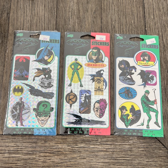 Vintage 1995 Batman Forever Hologram stickers - 3 to choose from - Riddler, Batman, Robin- hologram sticker - reflective sticker