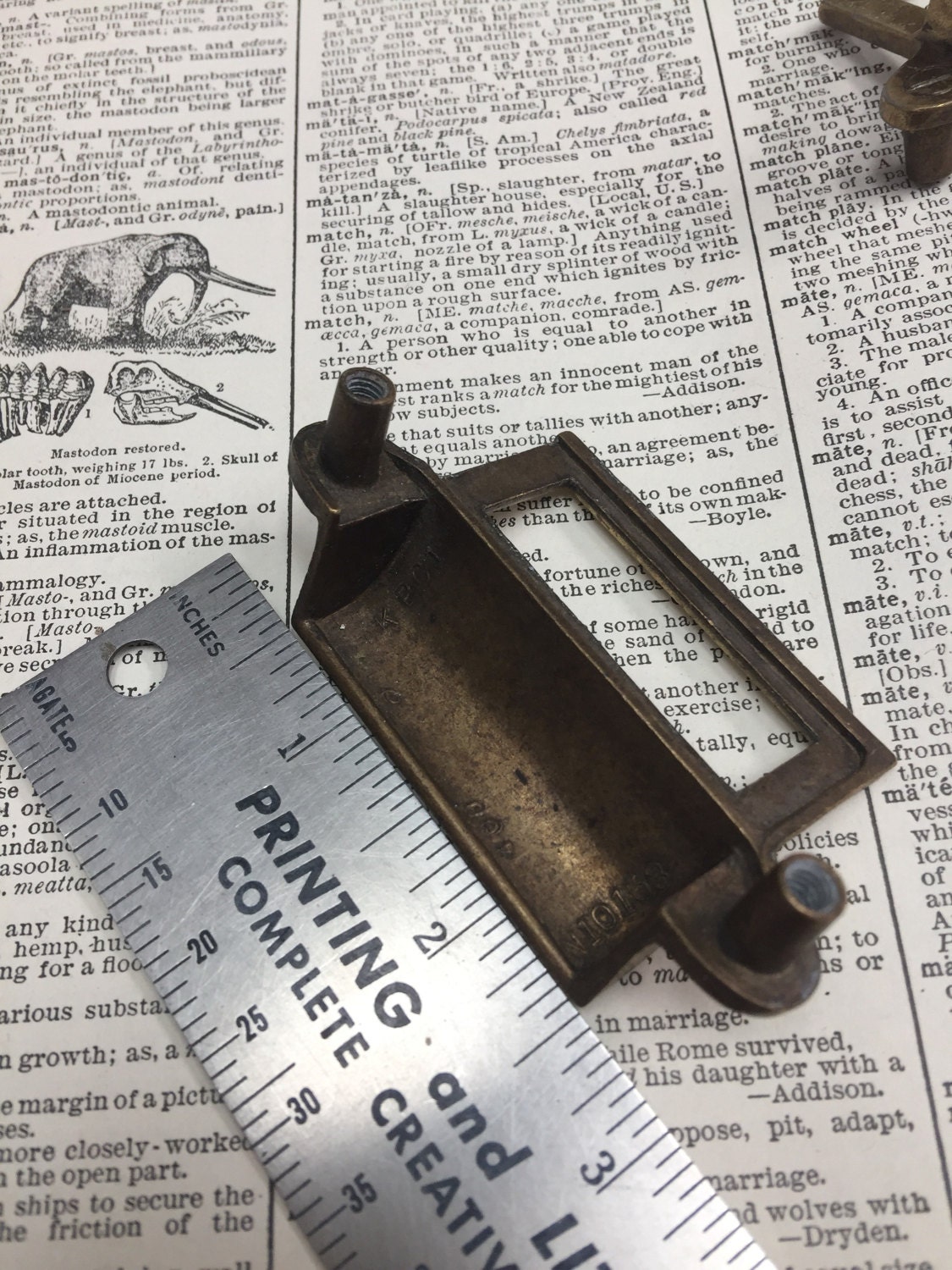 Vintage brass label holders for drawers authentic antique brass