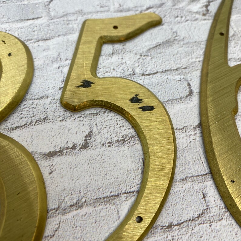 Vintage House Numbers Your Choice Brass House Number Etsy