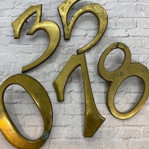 Vintage house numbers - your choice brass House Number  - salvaged address Number - large brass number - heavy brass - brass sign number