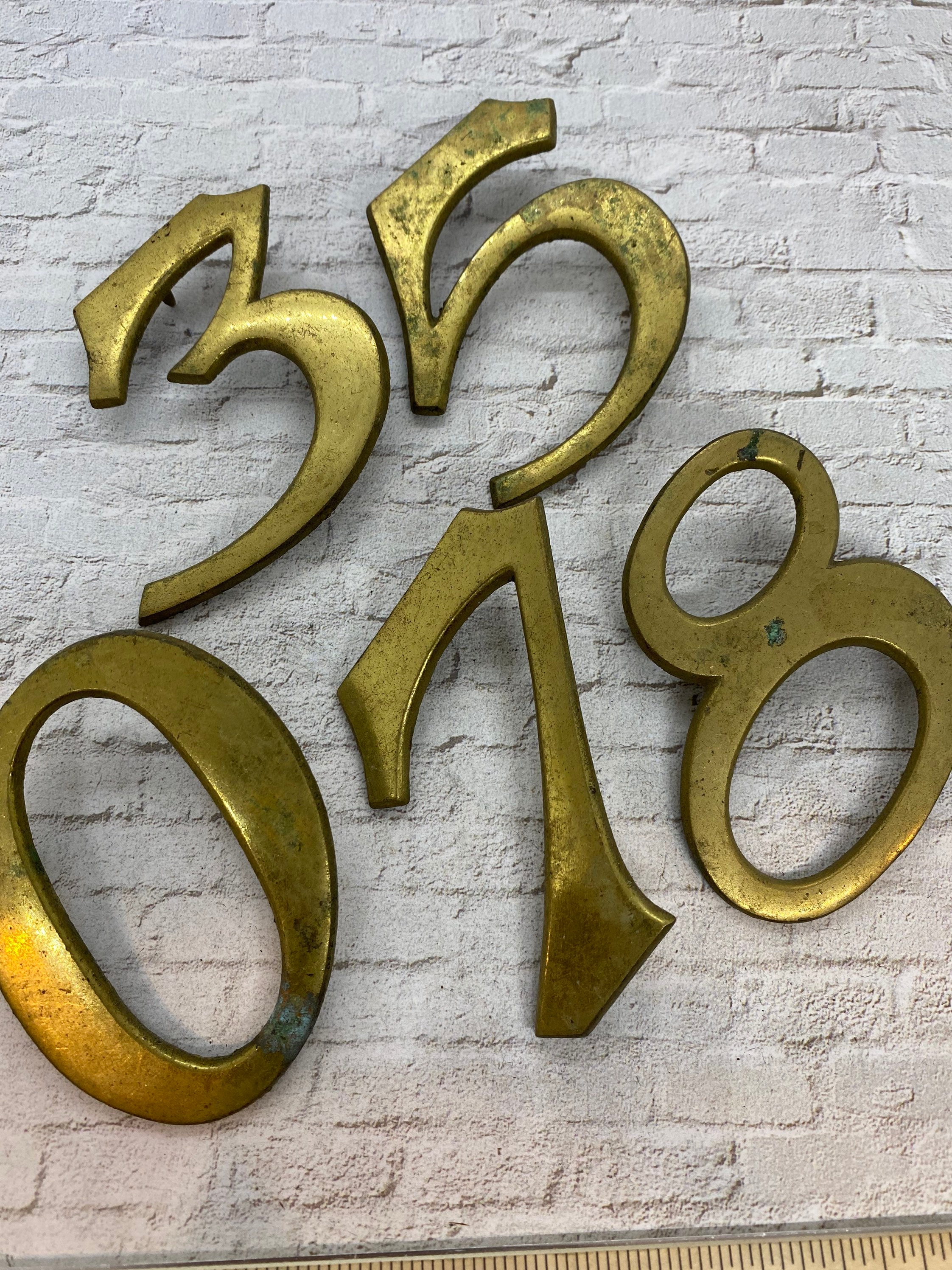 Vintage House Numbers Your Choice Brass House Number Etsy Australia