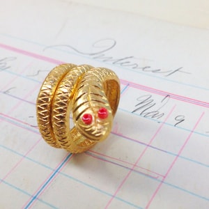 Gold Snake Charm ring vintage gumball machine ring gold snake image 1