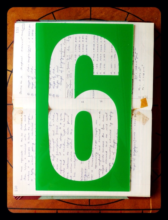Vintage green  plastic number 6 or 9 – Plexiglas number -  gas station number – large plastic number – wedding number – salvaged sign number