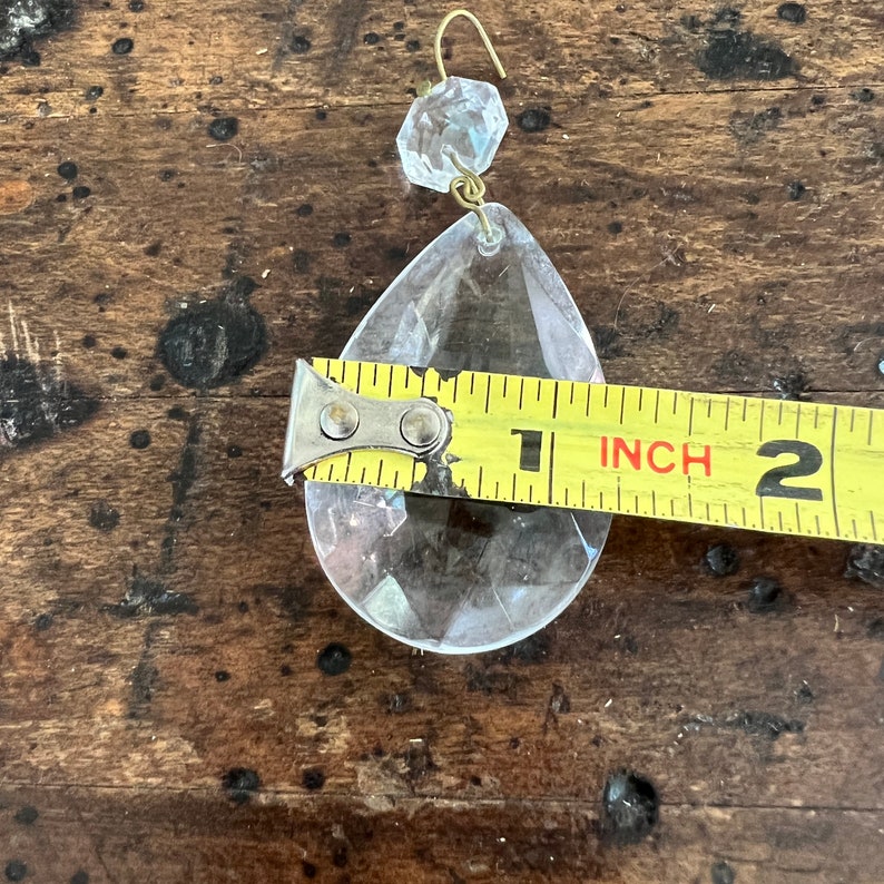 Antique Teardrop Chandelier Crystal Pendants Lg Multi Facet Etsy