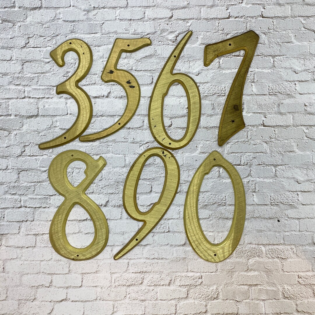 Vintage House Numbers Your Choice Brass House Number Salvaged Address