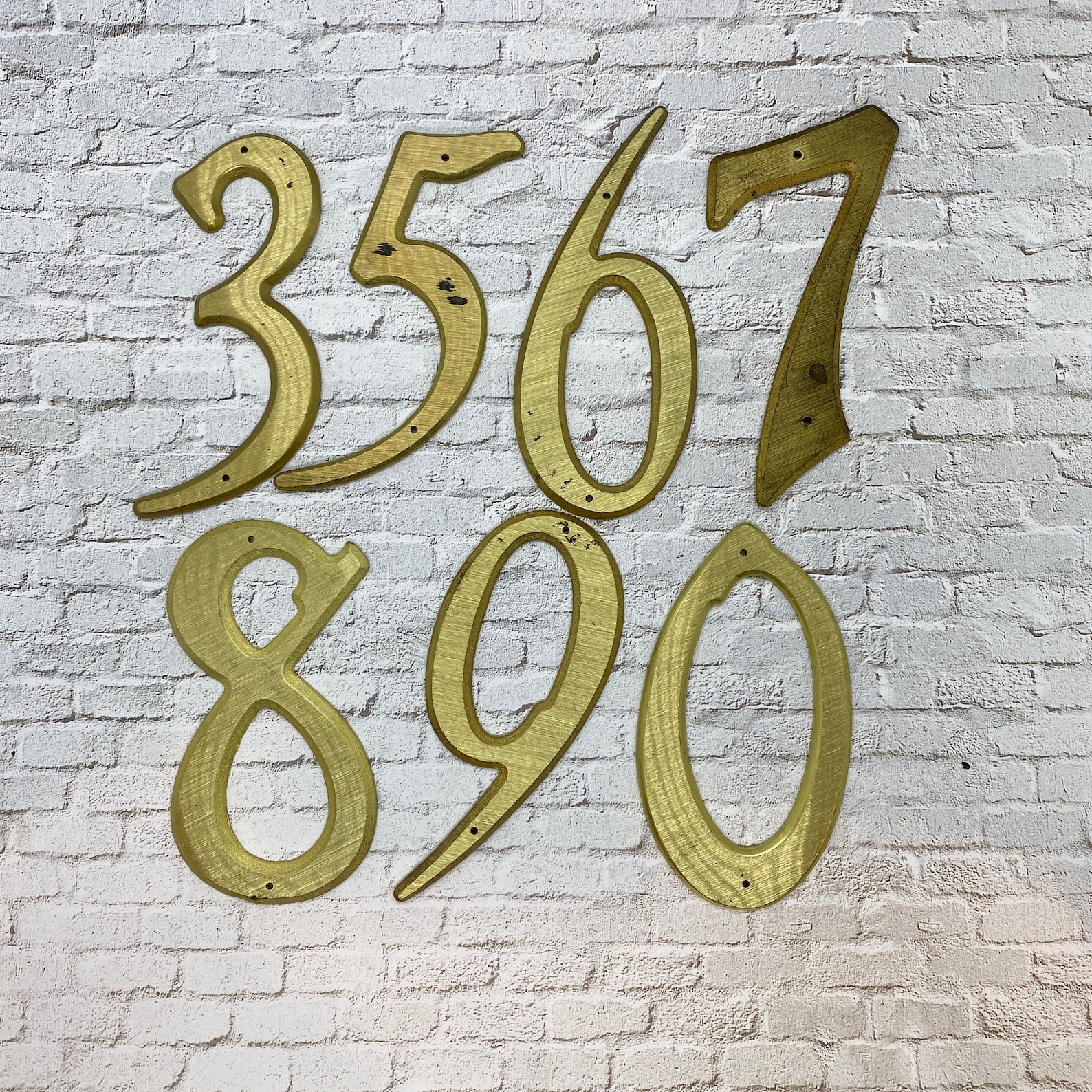 Vintage house numbers your choice brass House Number Etsy