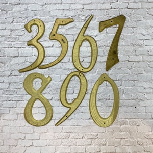 Vintage house numbers - your choice brass House Number  - salvaged address Number - large brass number - heavy brass - brass sign number