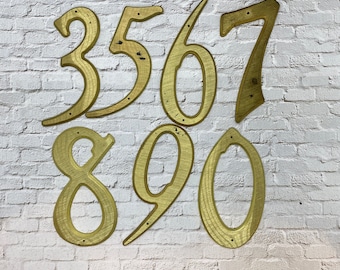 Vintage house numbers - your choice brass House Number  - salvaged address Number - large brass number - heavy brass - brass sign number