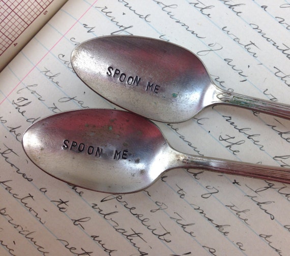 Spoon Me hand stamped spoon - Valentine gift - handmade coffee lover gift idea - cool cute gift hand stamped spoon - funny spoon- geek gift