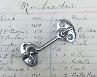 Vintage Hook and Eye - new old stock - door hook and latch - cupboard latch - vintage hardware supply - restoration salvaged cabin window