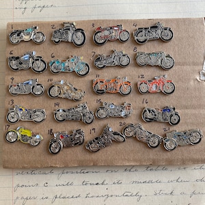 Motorcycle lapel pin - vintage motorcycle jacket pin -  biker pins - Harley Triumph Honda Kawasaki BMW Ducati enamel pin