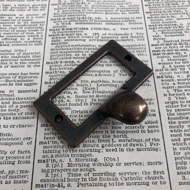 Vintage Look Brass Label Holders For Drawers Heavy Antique Etsy