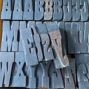 Western Style Font WOODEN 2&quot; Letterpress Printing Blocks  - Wood Number and Letter - 2&quot; tall - Choose the letter