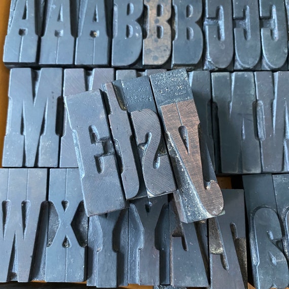 Western Style Font WOODEN 2" Letterpress Printing Blocks  - Wood Number and Letter - 2" tall - Choose the letter