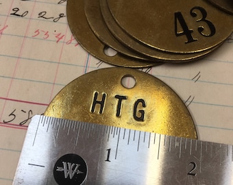 Antique Brass Tag - One Tag -industrial Valve Id Tag