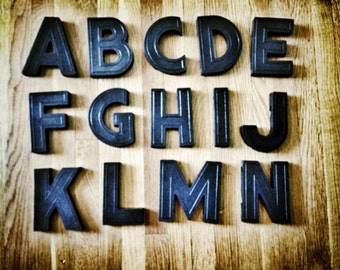 Retro NEGRO Marquee Letras - Vintage Plastic Sign - Negro 4" alto A B C D E F G H I J K L M N