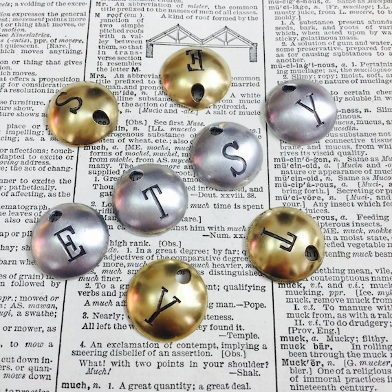 Custom hand punched round domed brass tag -  hand stamped key tag - hand made key fob - hotel key tag - pet tag - numbered dapped metal tags