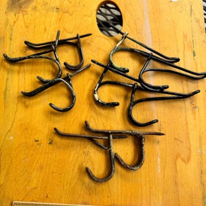 Lot of 9 Vintage coat hooks  -  industrial vintage hooks   lot of hooks vintage  - salvaged
