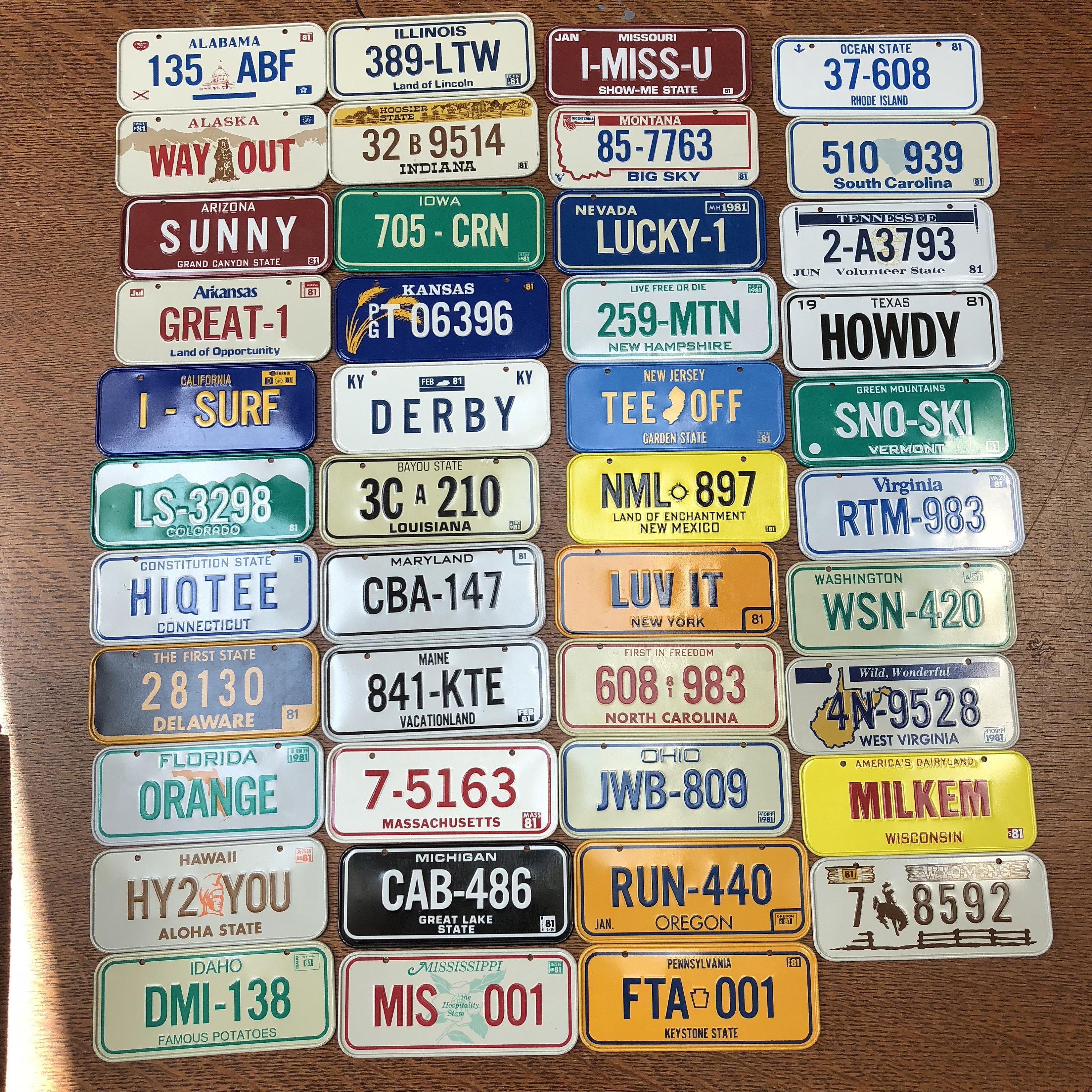 Vintage 1981 Bike License Plates Choose your state Bike Etsy