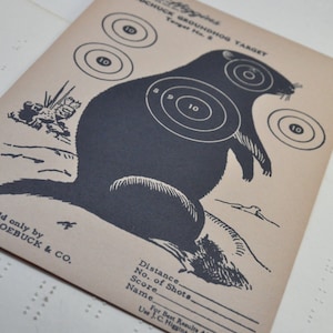 Vintage J.C. Higgins Woodchuck Groundhog Target - Paper Target No. 8 ...