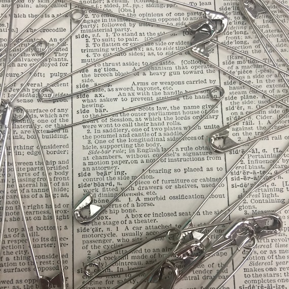 Silver metal 3" safety pin lot of 5 - Vintage large safety pin - vintage laundry pin - risdon pin -huge safety pin -giant safetypin