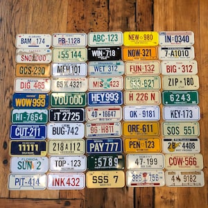 Vintage 1979 Bike License Plates - Choose your state - Bike Plate - Cereal Box prize - 5&quot; plate - Embossed plates - 70&#39;s mini license plate