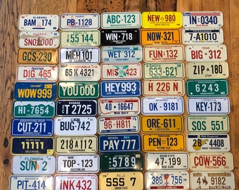 Vintage 1979 Bike License Plates - Choose your state - Bike Plate - Cereal Box prize - 5&quot; plate - Embossed plates - 70&#39;s mini license plate